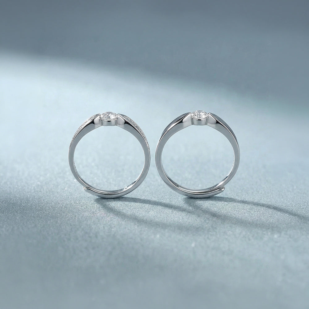 Twin Spark 925 Sterling Silver Stack Rings