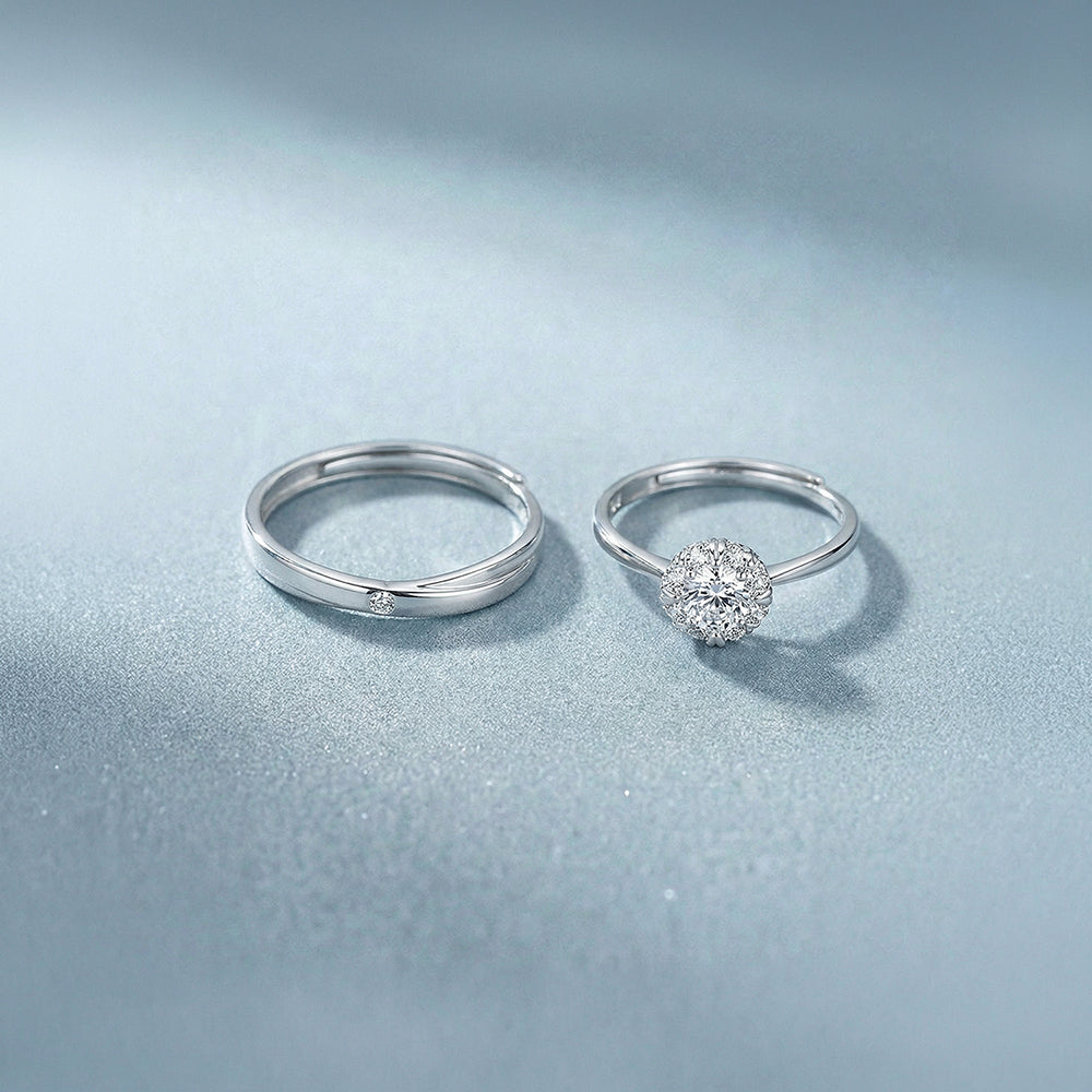 Celestial Sparkle 925 Sterling Silver Stackable Rings