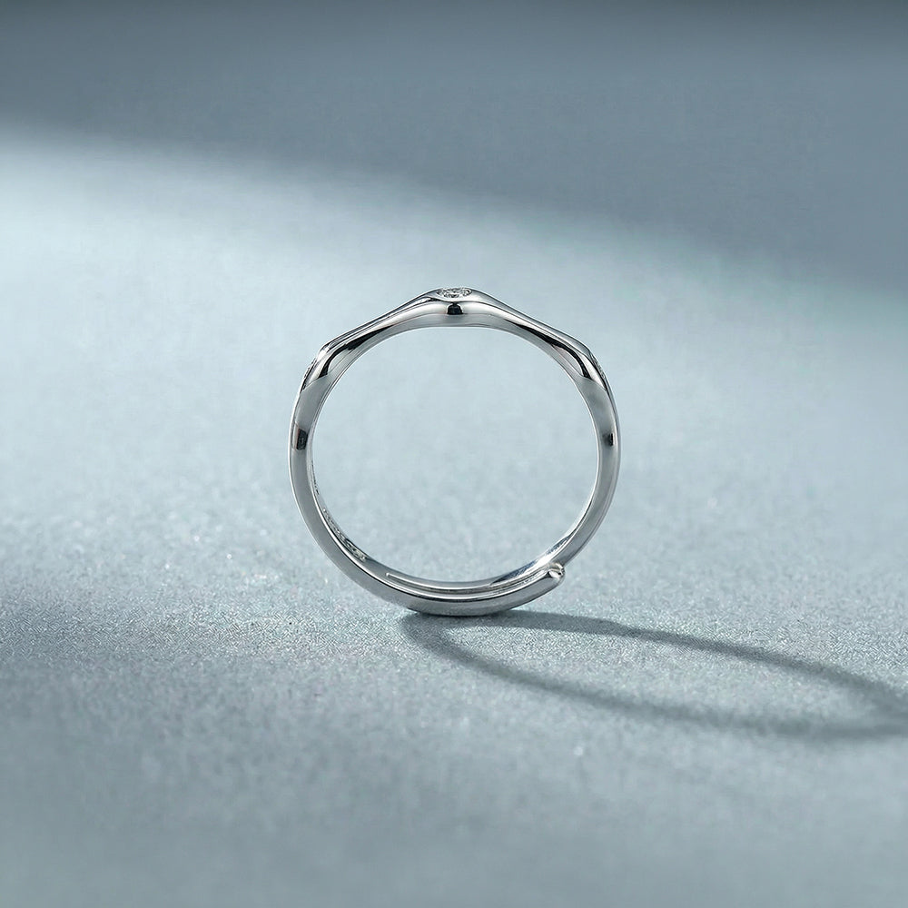 Crystal Linked 925 Sterling Silver Ring