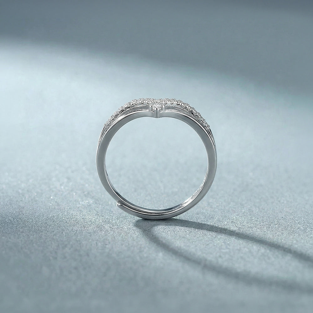 Dual Layer Sparkline 925 Sterling Silver Ring