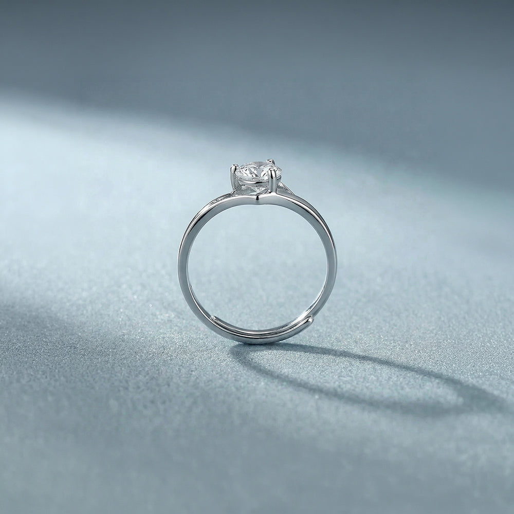 Elegant Solitaire 925 Sterling Silver Ring