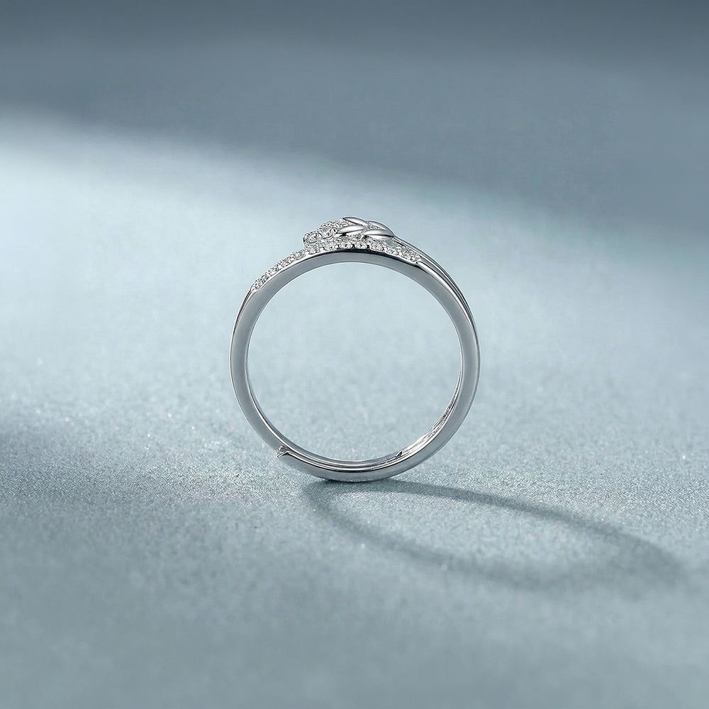 Floral Layer Line 925 Sterling Silver Ring