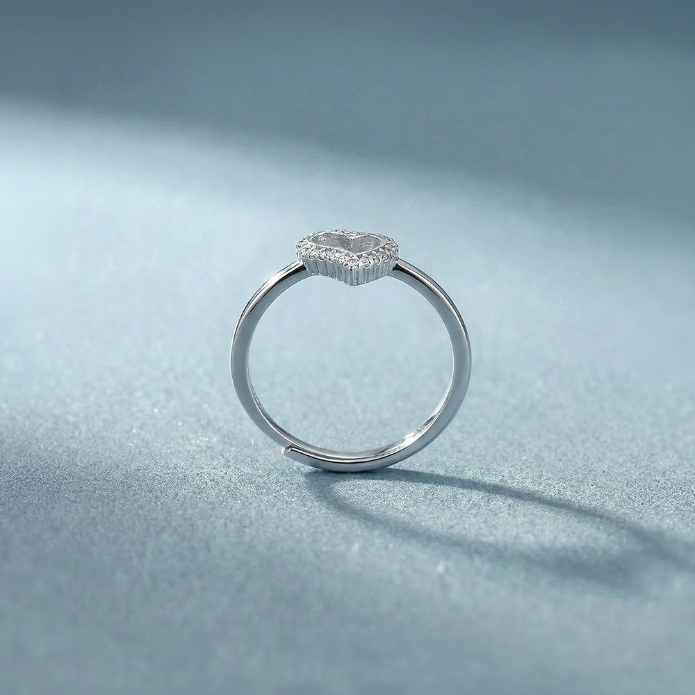 Halo Heartline 925 Sterling Silver Ring