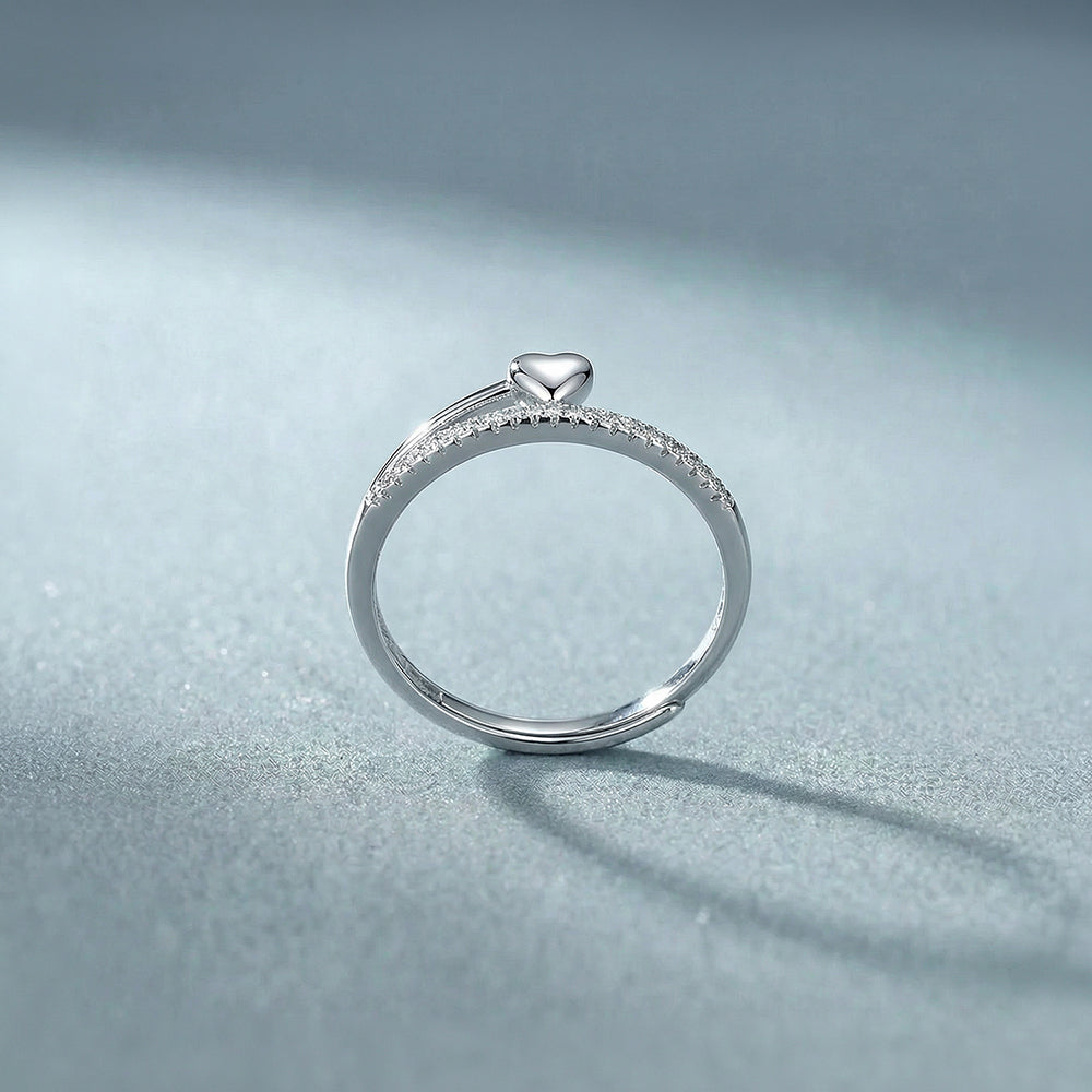 Mini Heart Regal Glow 925 Sterling Silver Ring