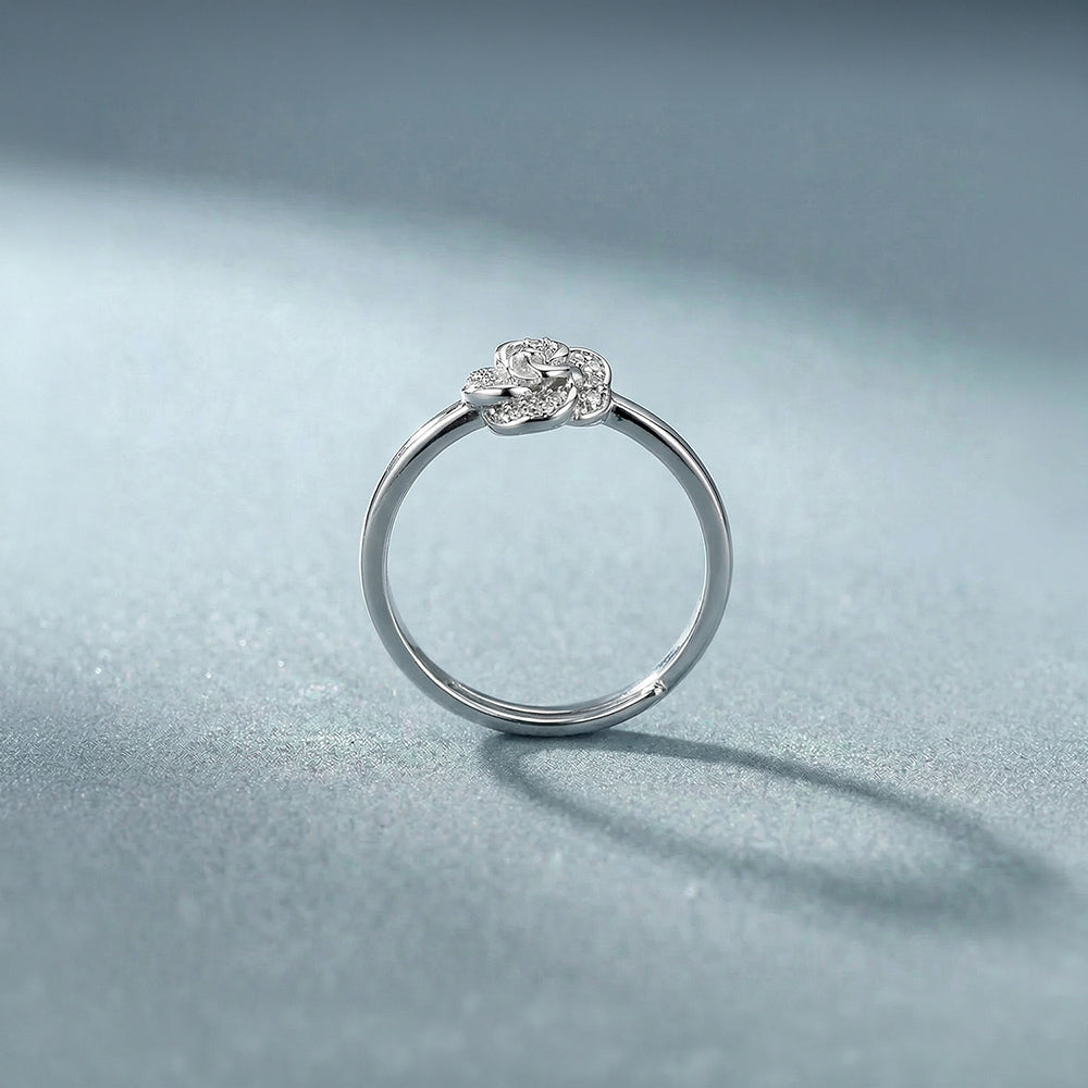 Floral Solitaire 925 Sterling Silver Ring
