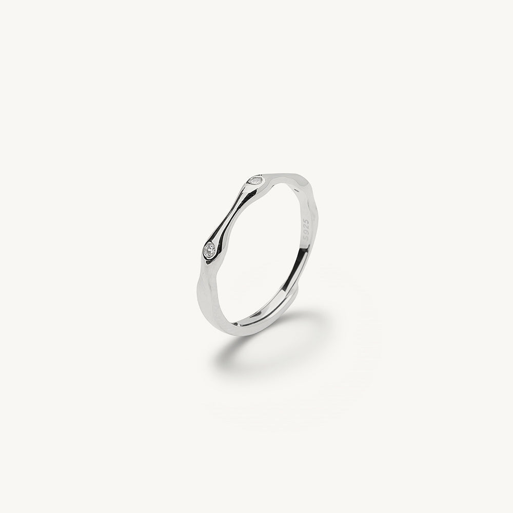 Crystal Linked 925 Sterling Silver Ring