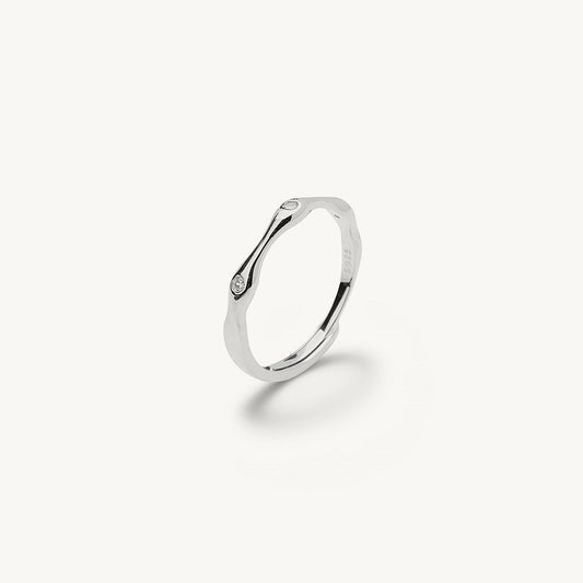 Crystal Linked 925 Sterling Silver Ring