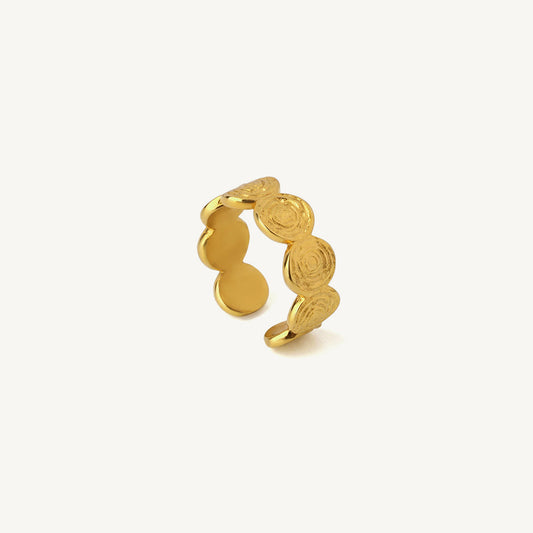 Textured Disc Open Ring