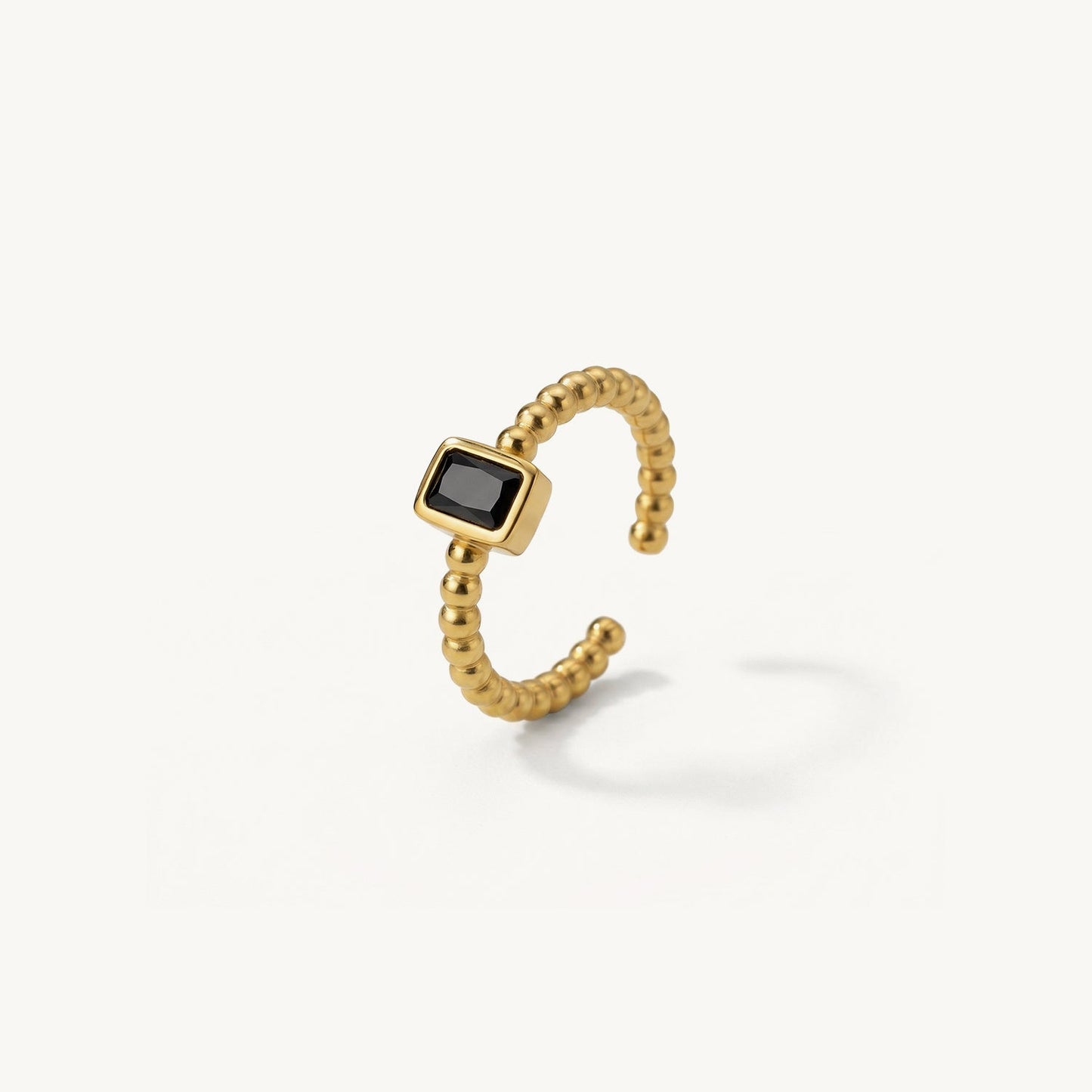 Noir Motif Bead Ring