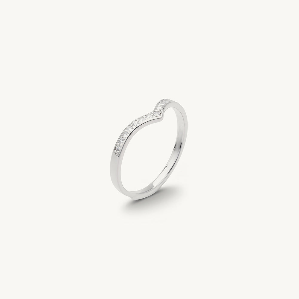 Gleaming Chevron 925 Sterling Silver Ring
