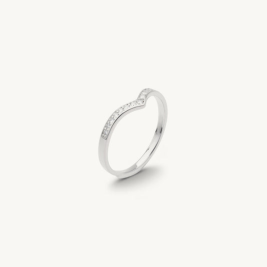 Gleaming Chevron 925 Sterling Silver Ring