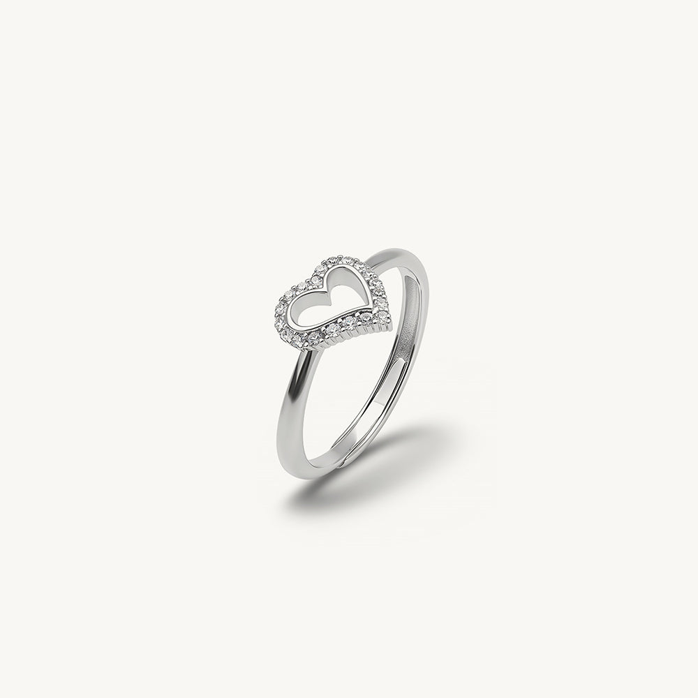 Halo Heartline 925 Sterling Silver Ring