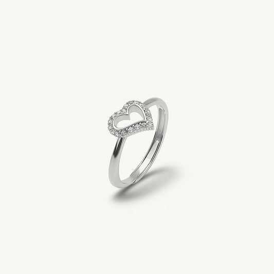 Halo Heartline 925 Sterling Silver Ring