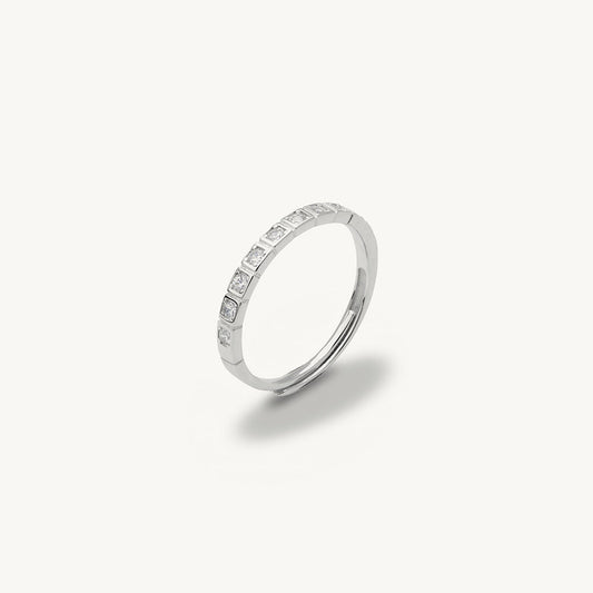 Gleaming Line Structured 925 Sterling Silver Ring