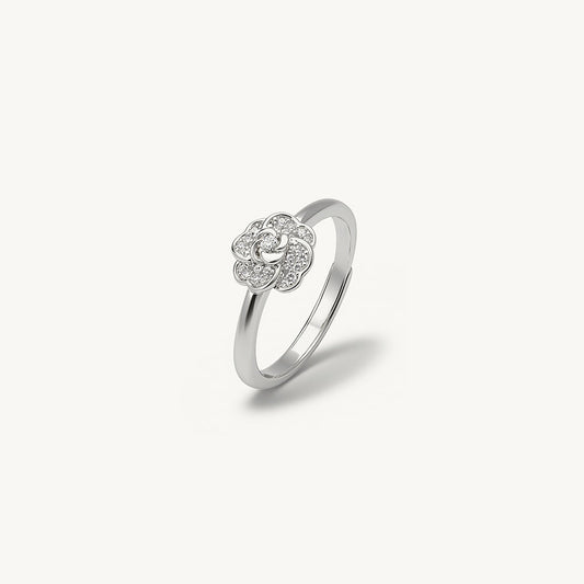Floral Solitaire 925 Sterling Silver Ring