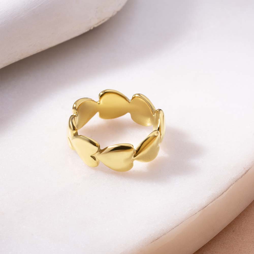 Bold Heart Linked Ring