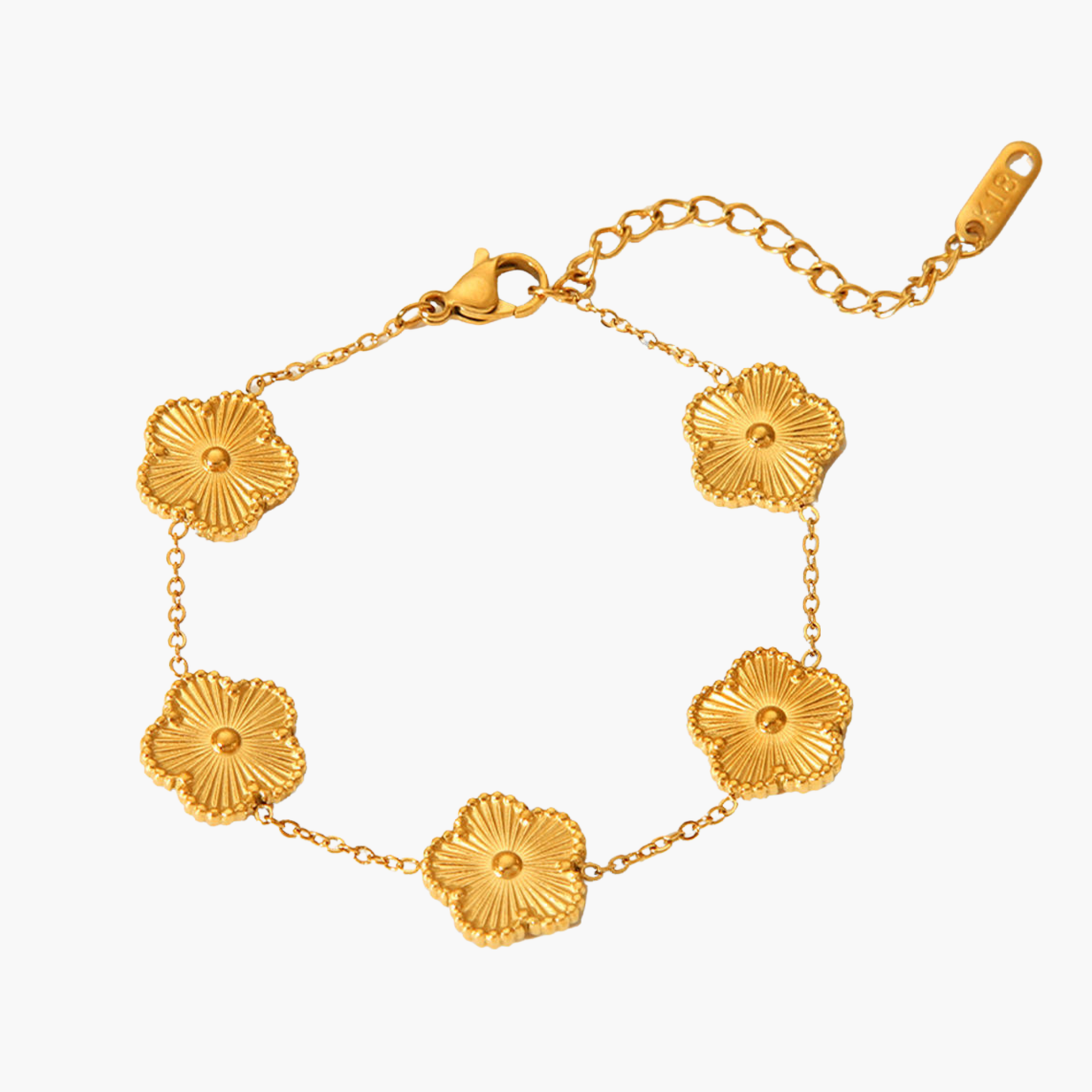 Golden-Plated Clover Charm Bracelet