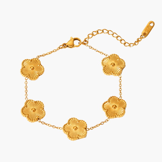 Golden-Plated Clover Charm Bracelet
