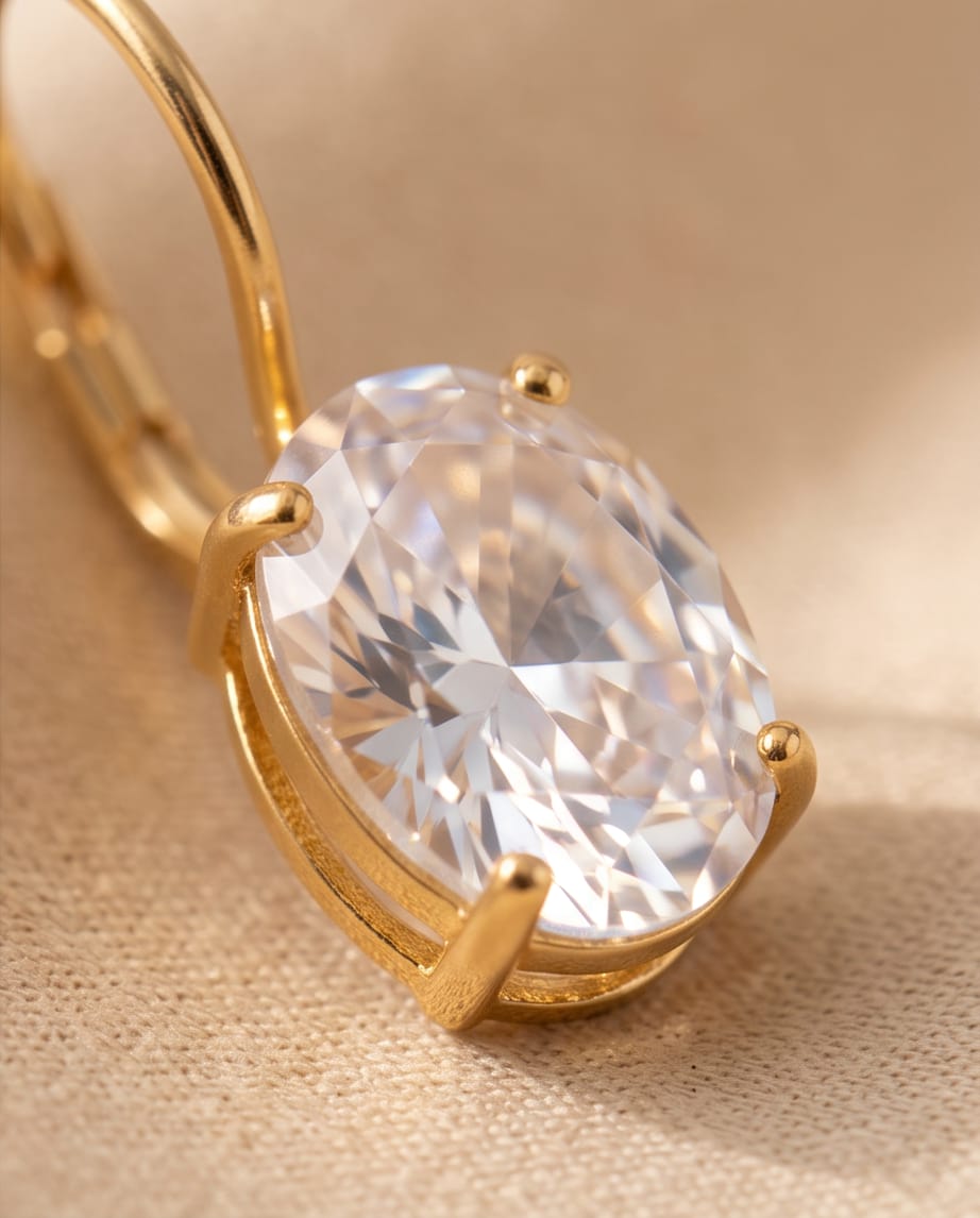 Gold Diamond Princess Earrings