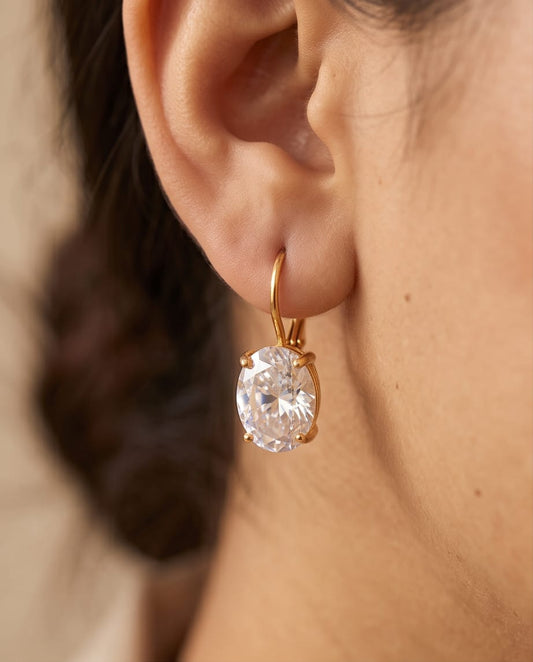 Gold Diamond Princess Earrings