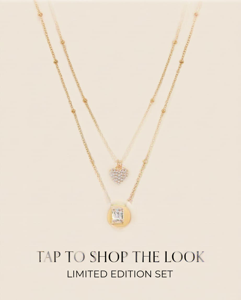 Dual Diamond Charm Necklace