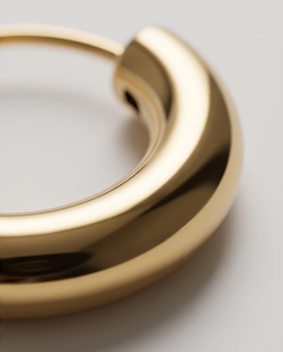 Semi Cicular Golden Hoops