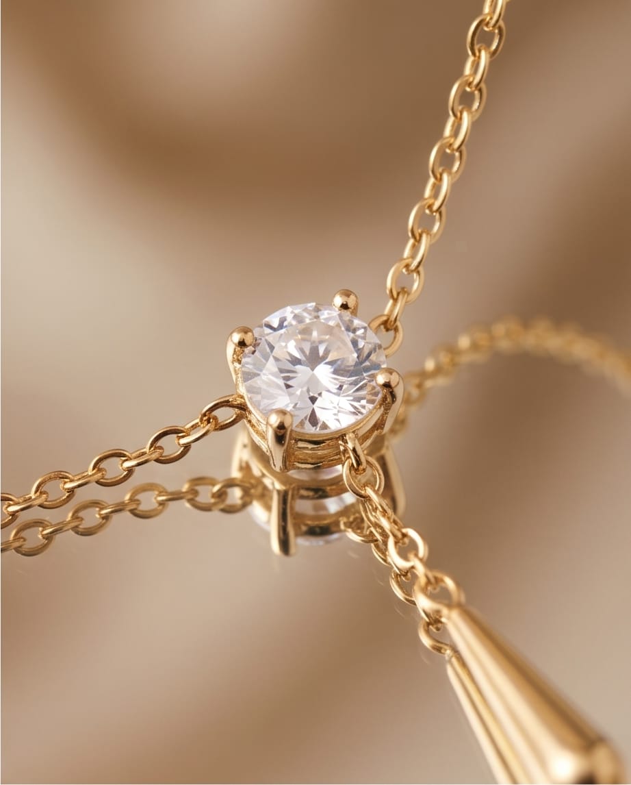 V Neck Single Stone Minimalistic Neckalce