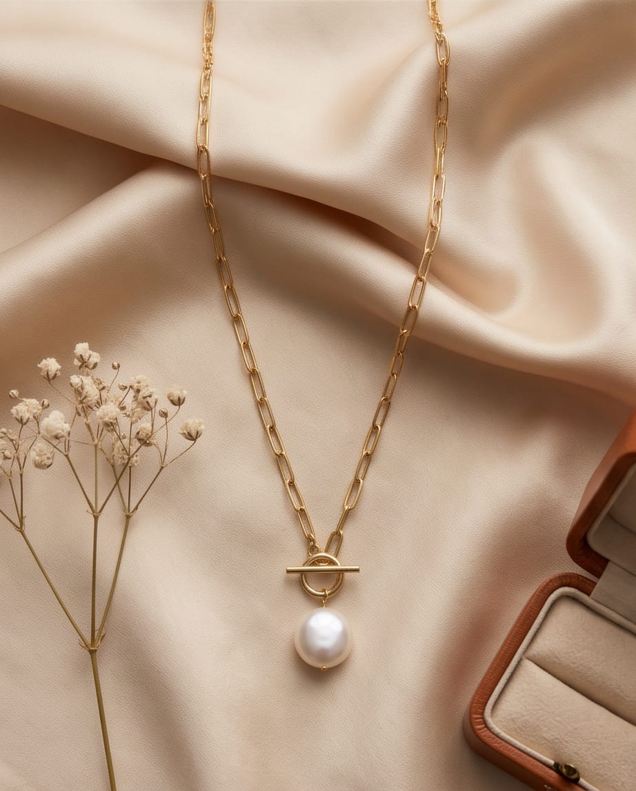 Pearl Gold Circle Chain