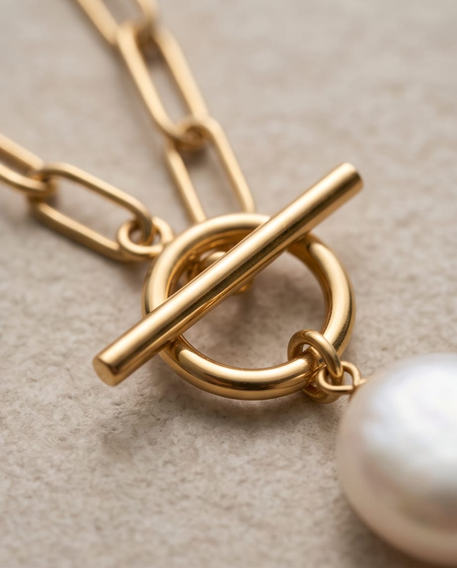 Pearl Gold Circle Chain
