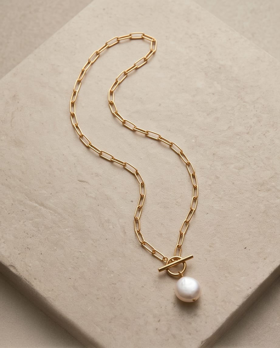 Pearl Gold Circle Chain