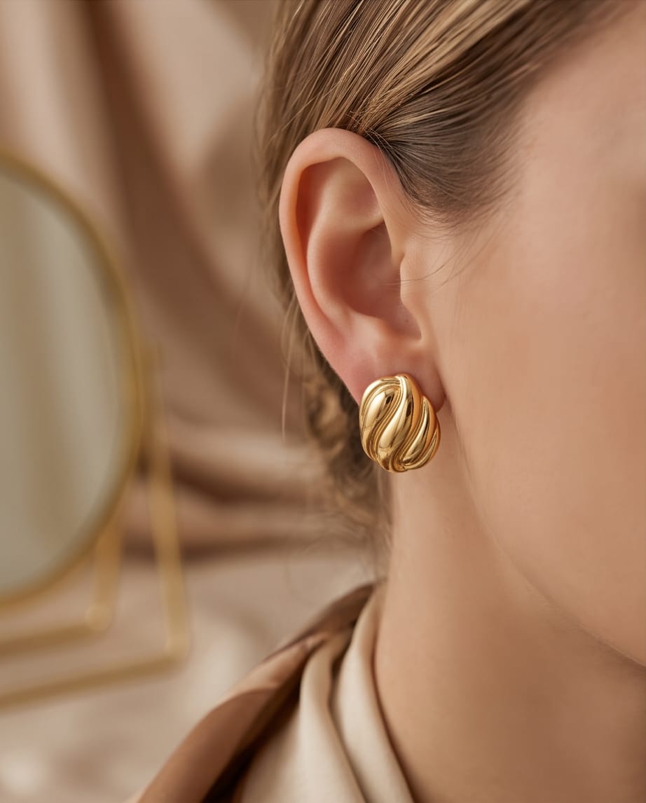Wavy Gold Earrings
