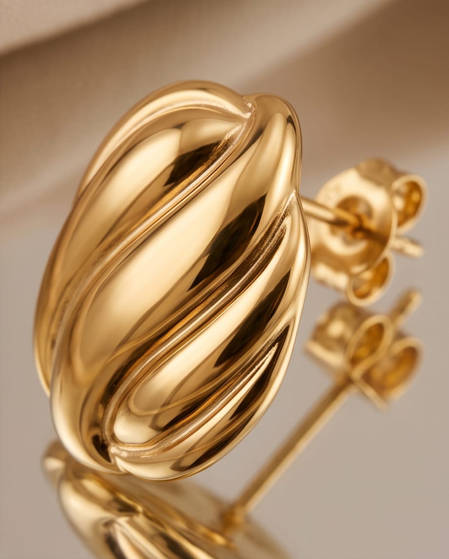 Wavy Gold Earrings