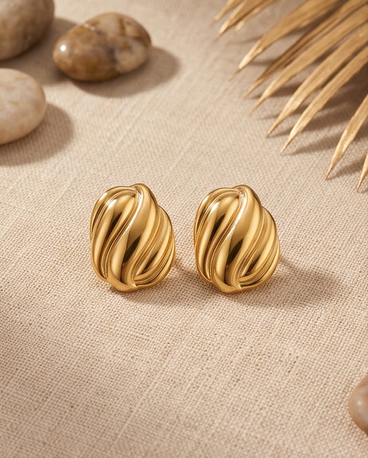 Wavy Gold Earrings