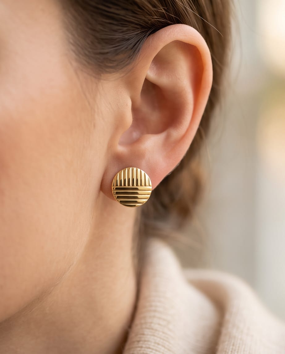 Elegant Sphere Gold Earrigns