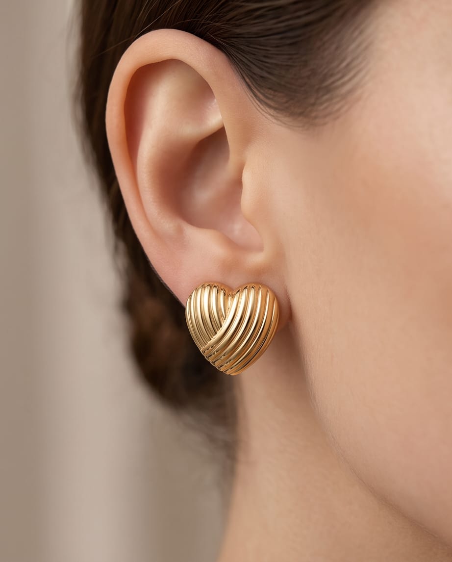 Gold Solid Heart Earrings
