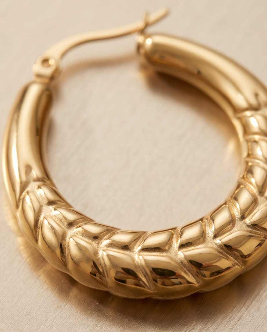 Gold Leafy Hoops