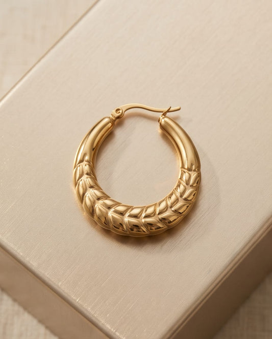 Gold Leafy Hoops