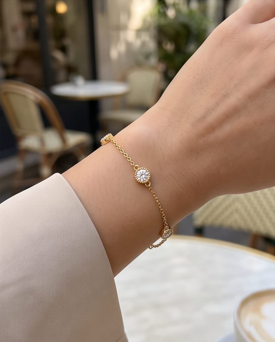 Round Diamond Minimalist Bracelet