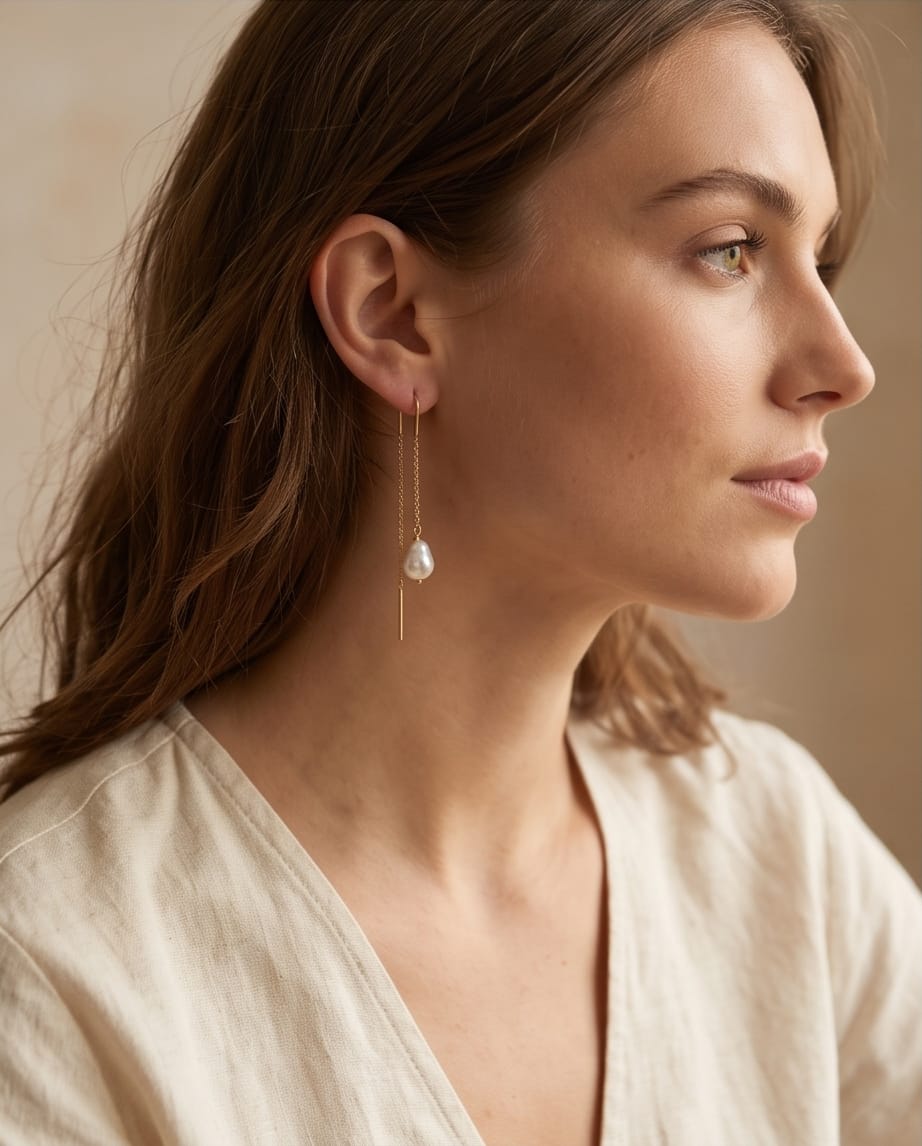 Chain Pearl Earring