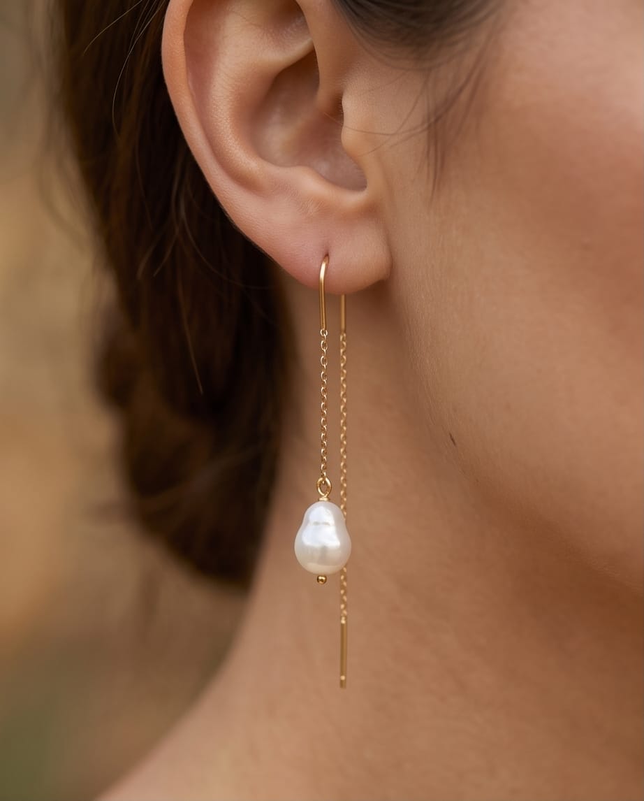 Chain Pearl Earring