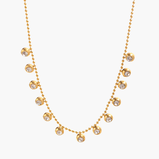 Dainty Golden Beaded Chain Necklace